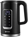 Ecosa EO-693 Wasserkocher schwarz mit Temperatureinstellung 1,7 L