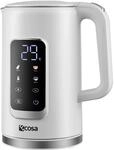Ecosa EO-691 Wasserkocher wei&szlig; mit Temperatureinstellung 1,7 L