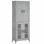 vidaXL Highboard Betongrau 69,5x34x180 cm Holzwerkstoff 3199621