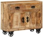 vidaXL Sideboard 80x30x65 cm Massives Raues Mangoholz 351689