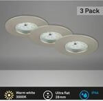 Briloner LED Einbauleuchten Attach One 3er-Set Warmwei&szlig; 7,5 x 2,8 cm Matt-Nickel