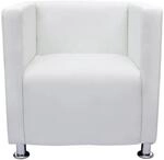vidaXL Clubsessel Wei&szlig; Kunstleder Modell 1