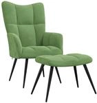 vidaXL Relaxsessel mit Hocker Hellgr&uuml;n Samt 328087