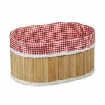 Relaxdays Brotk&ouml;rbchen Bambus Natur Faltbar Mit Stoffeinsatz 16,5 cm x 33,5 cm x