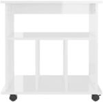 vidaXL Rollschrank Hochglanz-Wei&szlig; 60x45x60 cm Holzwerkstoff