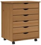 vidaXL Rollschrank mit Schubladen MOSS Honigbraun Massivholz Kiefer Modell 4