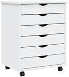 vidaXL Rollschrank mit Schubladen MOSS Wei&szlig; Massivholz Kiefer Modell 2