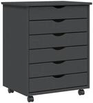 vidaXL Rollschrank mit Schubladen MOSS Grau Massivholz Kiefer Modell 2