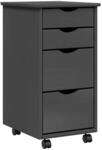 vidaXL Rollschrank mit Schubladen MOSS Grau Massivholz Kiefer Modell 5