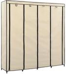 vidaXL Kleiderschrank mit 4 F&auml;chern Creme 175 x 45 x 170 cm