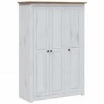 vidaXL Kleiderschrank 3-T&uuml;rig Wei&szlig; 118&times;50&times;171,5 cm Kiefer Panama Serie