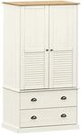 vidaXL Kleiderschrank VIGO Wei&szlig; 90x55x176 cm Massivholz Kiefer