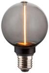 LUXULA LED Filament Leuchtmittel LINE Smoke Globe E27 Dimmbar Warmwei&szlig;...