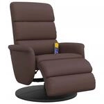 vidaXL Massagesessel mit Fu&szlig;teil Braun Kunstleder 356726