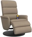 vidaXL Massagesessel mit Fu&szlig;teil Cappuccino-Braun Kunstleder 356728