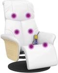 vidaXL Massagesessel mit Fu&szlig;teil Wei&szlig; Kunstleder 356638