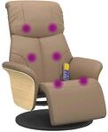 vidaXL Massagesessel mit Fu&szlig;teil Cappuccino-Braun Kunstleder 356636