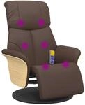 vidaXL Massagesessel mit Fu&szlig;teil Braun Kunstleder 356634