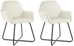 vidaXL Esszimmerst&uuml;hle 2 Stk Creme Samt 249806