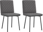 vidaXL Esszimmerst&uuml;hle 2 Stk Grau Kunstleder 4101115