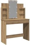 vidaXL Schminktisch mit LED-Leuchten Artisan-Eiche 96x40x142 cm 857026