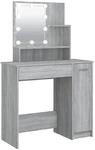 vidaXL Schminktisch mit LED Grau Sonoma 86,5x35x136 cm
