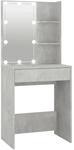 vidaXL Schminktisch mit LED Betongrau 60x40x140 cm