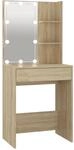 vidaXL Schminktisch mit LED Sonoma-Eiche 60x40x140 cm