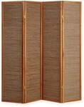 Homestyle4u 4-tlg. Paravent in Braun 176x175 cm 382