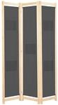 vidaXL 3-teiliger Raumteiler Grau 120 x 170 x 4 cm Stoff