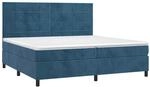 vidaXL Boxspringbett mit Matratze & LED Dunkelblau 200x200 cm Samt 3136147