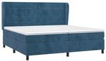 vidaXL Boxspringbett mit Matratze Dunkelblau 200x200 cm Samt 3129235
