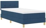 vidaXL Boxspringbett mit Matratze mit Kopfteil Blau 100 x 200 cm Stoff 3338901