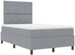 vidaXL Boxspringbett mit Matratze Hellgrau 120 x 200 cm Stoff 3342935