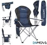 24MOVE Campingstuhl faltbar Klappstuhl gepolstert inkl. Tragetasche - 150kg - blau