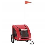 vidaXL Fahrradanh&auml;nger Hunde Rot Oxford-Gewebe und Eisen 93957