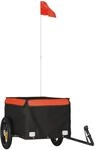 vidaXL Fahrradanh&auml;nger Schwarz und Orange 30 kg Eisen 94075