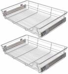 vidaXL Einbauschublade Korbauszug 2 Stk Silbern 800 mm 50482