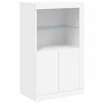 vidaXL Beistellschrank mit LED-Leuchten Wei&szlig; Holzwerkstoff Modell 1