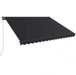 vidaXL Markise Manuell Einziehbar mit LED 450x300 cm Anthrazit 3051246