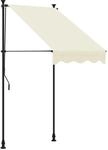 vidaXL Markise Einziehbar Creme 100x150 cm Stoff und Stahl 368743
