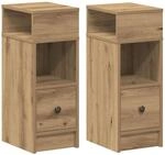 vidaXL Nachttische 2 Stk mit Schublade Artisan-Eiche 25x31x66 cm 858631