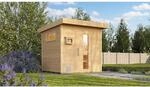 Weka Design-Saunahaus Kuopio Au&szlig;enma&szlig; 263 cm x 298 cm Natur Technikpaket 2
