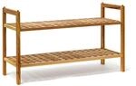 Relaxdays Schuhregal Walnuss Hell Stapelbar 40,5 cm x 69 cm x 26 cm 1,7 kg