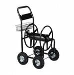 Relaxdays Schlauchwagen Metall Schwarz Fahrbar 114 cm x 64 cm x 90 cm 18,4 kg