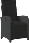 vidaXL Gartensessel mit Fu&szlig;teil Verstellbar Schwarz Poly Rattan 365185