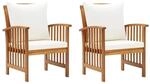 vidaXL Gartenst&uuml;hle mit Kissen 2 Stk Akazie Massivholz 310257