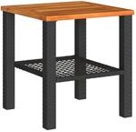 vidaXL Gartentisch Schwarz 40x40x42 cm Poly Rattan Akazienholz 366263