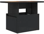 vidaXL Gartentisch Schwarz 100x55x73 cm Poly Rattan und Akazienholz 365976