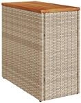 vidaXL Garten-Beistelltisch Holzplatte Beige 58x27,5x55 cm Poly Rattan 366072